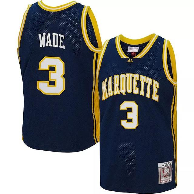 Mens Mitchell & Ness Dwyane Wade Navy Marquette Golden Eagles Player Swingman Jersey - Navy Product Image