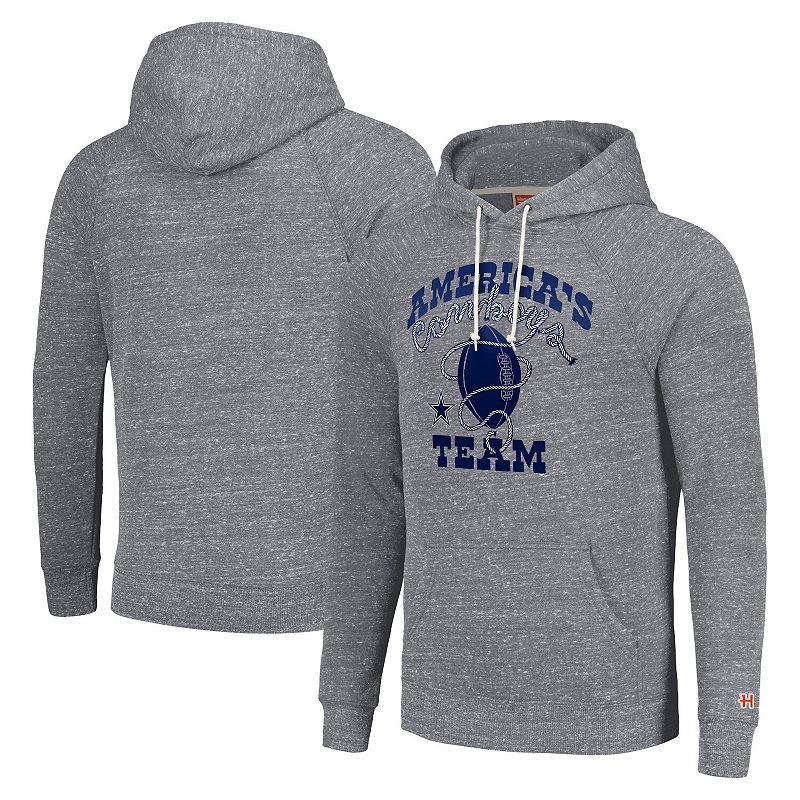 Mens Homage Gray Dallas Cowboys Americas Team Hyperlocal Raglan Pullover Hoodie Product Image