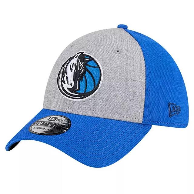 Mens New Era Heather Gray/Blue Dallas Mavericks Two-Tone 39THIRTY Flex Hat Product Image