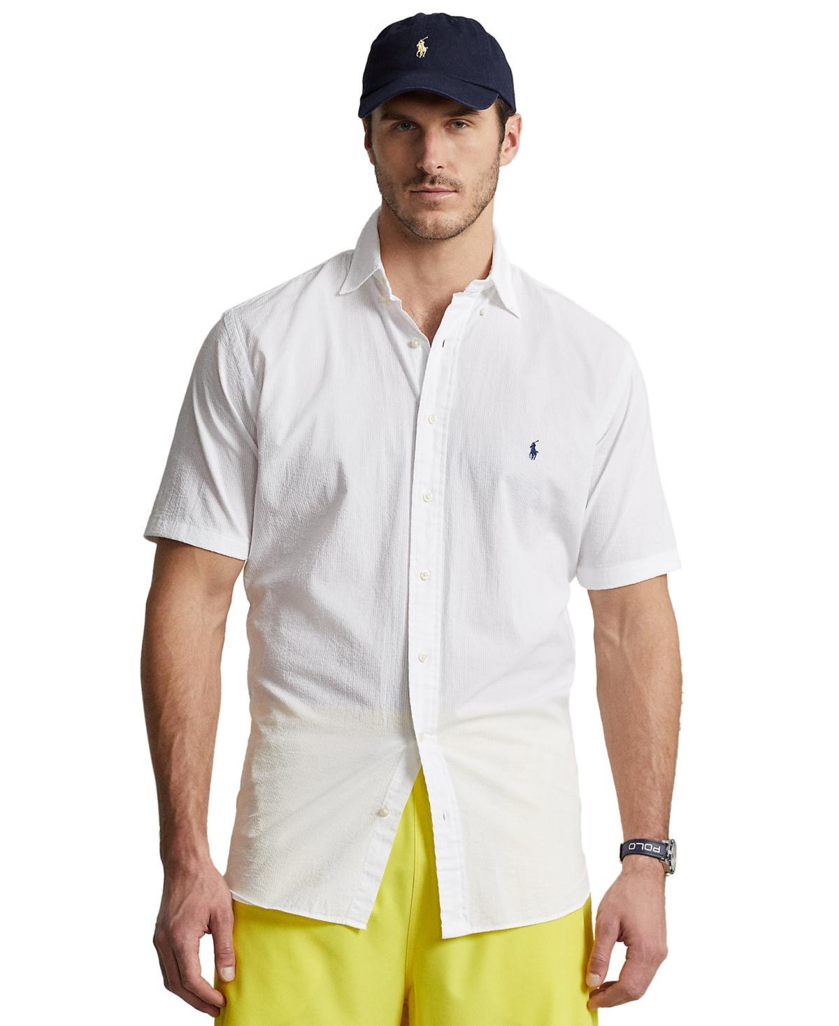 Men's Big & Tall Lightweight Linen Shirt In White Product Image