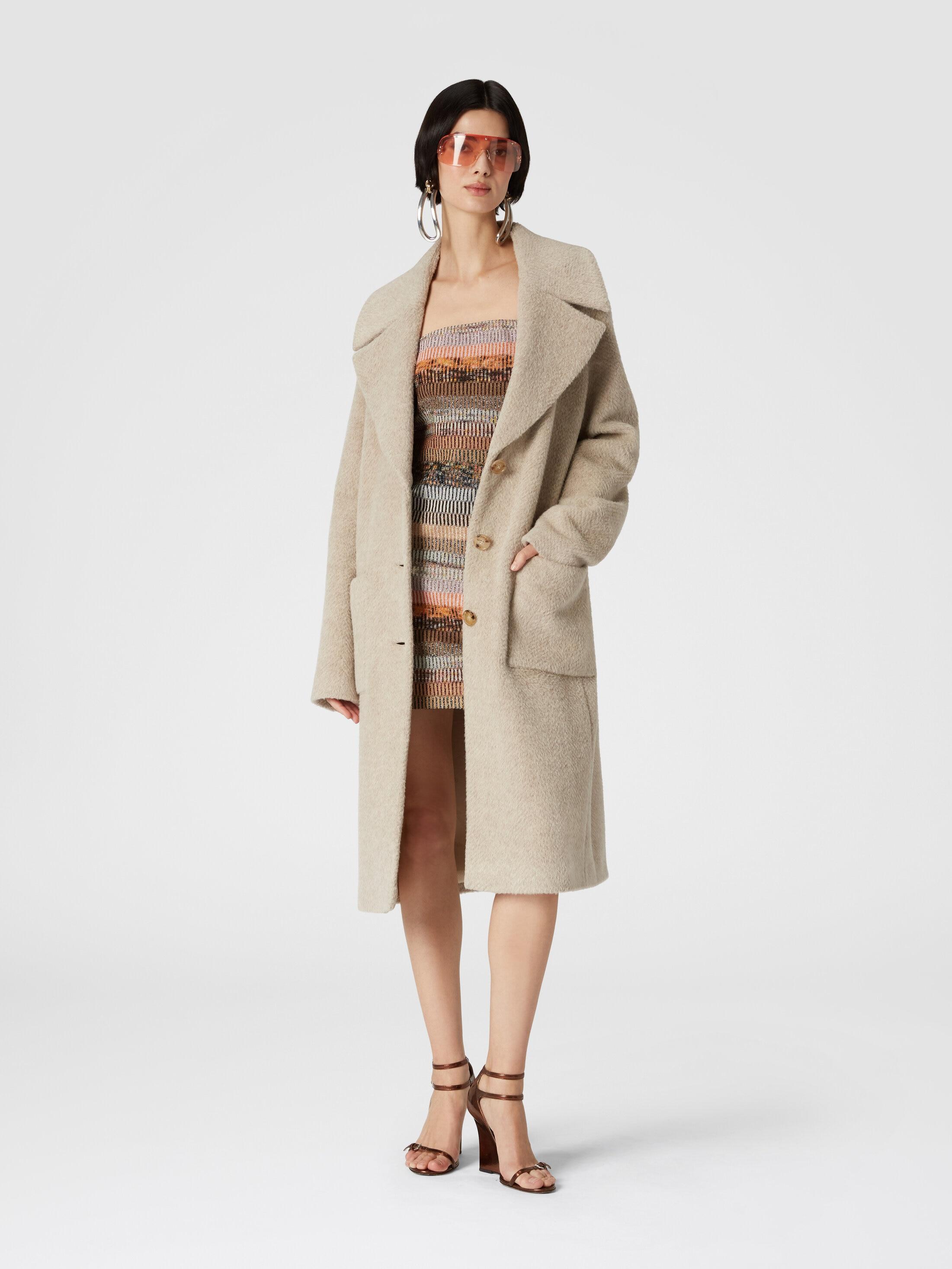 Long coat in alpaca blend Product Image