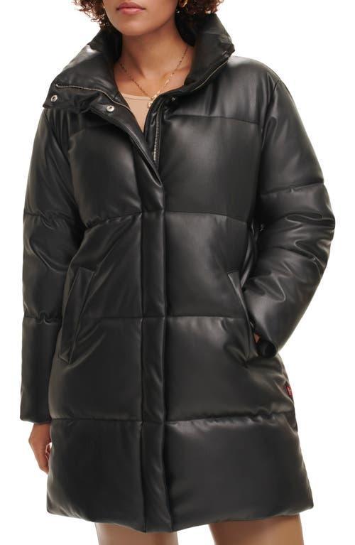 levis Water Resistant Faux Leather Long Puffer Coat Product Image