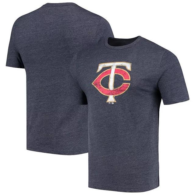 Mens Fanatics Branded Minnesota Twins Weathered Official Logo Tri-Blend T-Shirt Blue Product Image