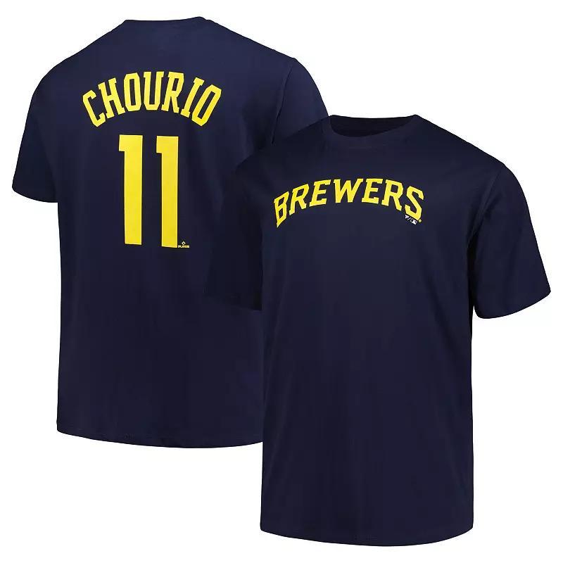 Mens Profile Jackson Chourio Milwaukee Brewers Big & Tall Name & Number T-Shirt Blue Product Image