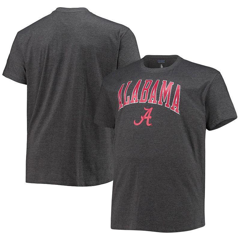 Mens Champion Gray Alabama Crimson Tide Big & Tall Arch Over Wordmark T-Shirt Product Image