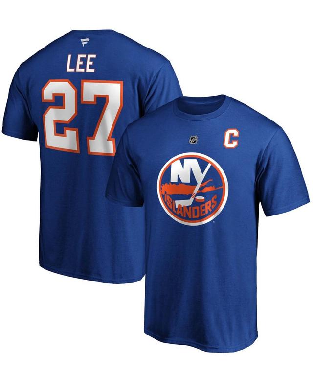 Mens Fanatics Branded Anders Lee Royal New York Islanders Authentic Stack Name & Number T-Shirt Product Image