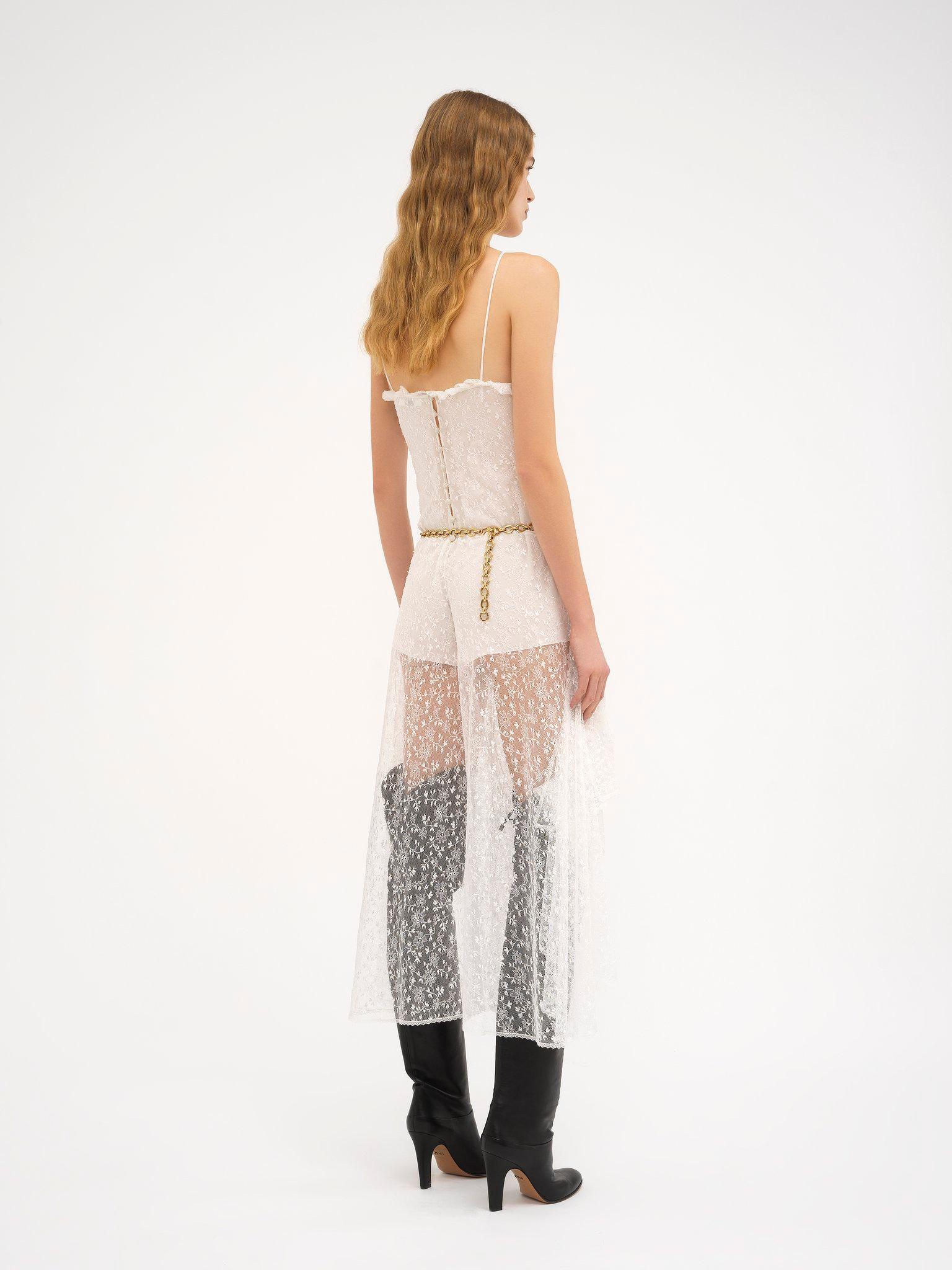 Sleeveless jumpsuit in floral lace Product Image