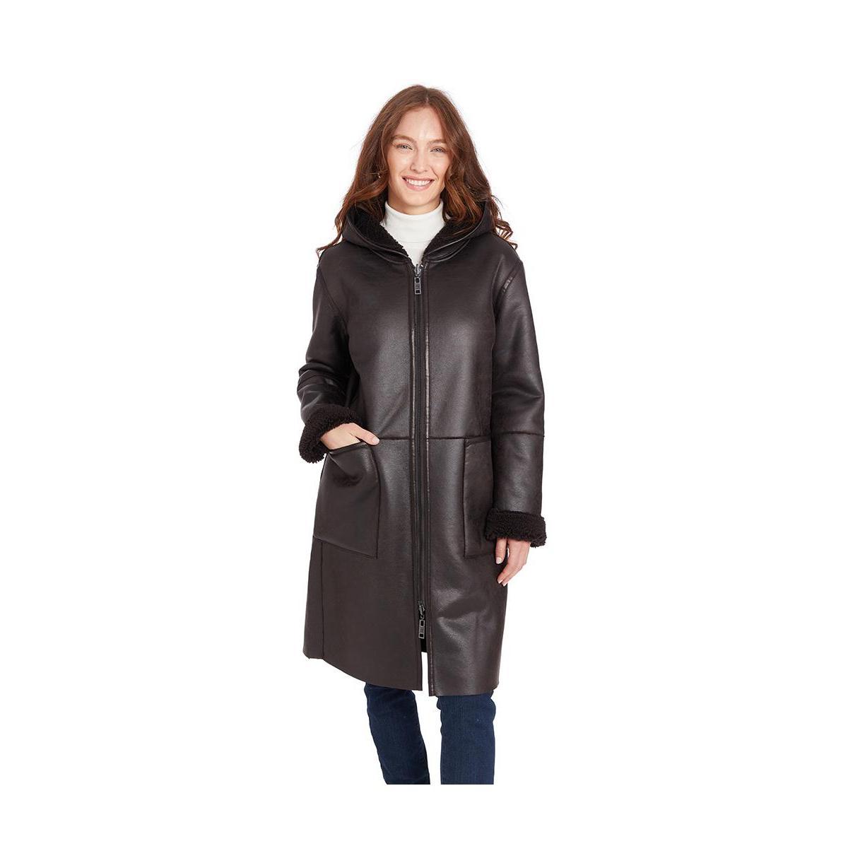 Frye Womens Mariah Reversible Faux Shearling Coat Product Image