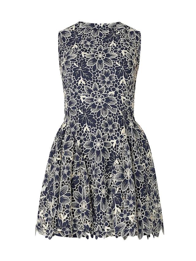 Womens Ivy Embroidered Floral Fit & Flare Minidress Product Image