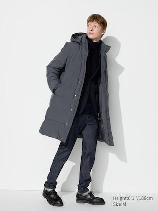 Mens Seamless Down Coat Gray Large UNIQLO US Product Image