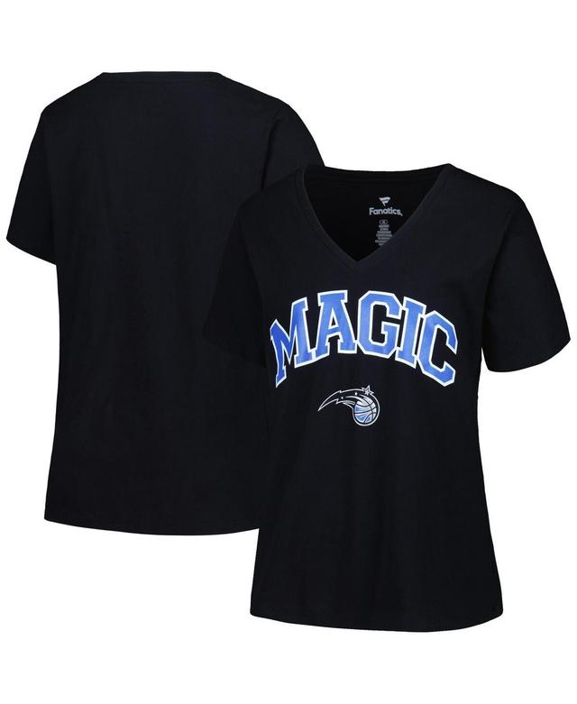 Womens Profile Black Orlando Magic Plus Size Arch Over Logo V-Neck T-shirt Product Image