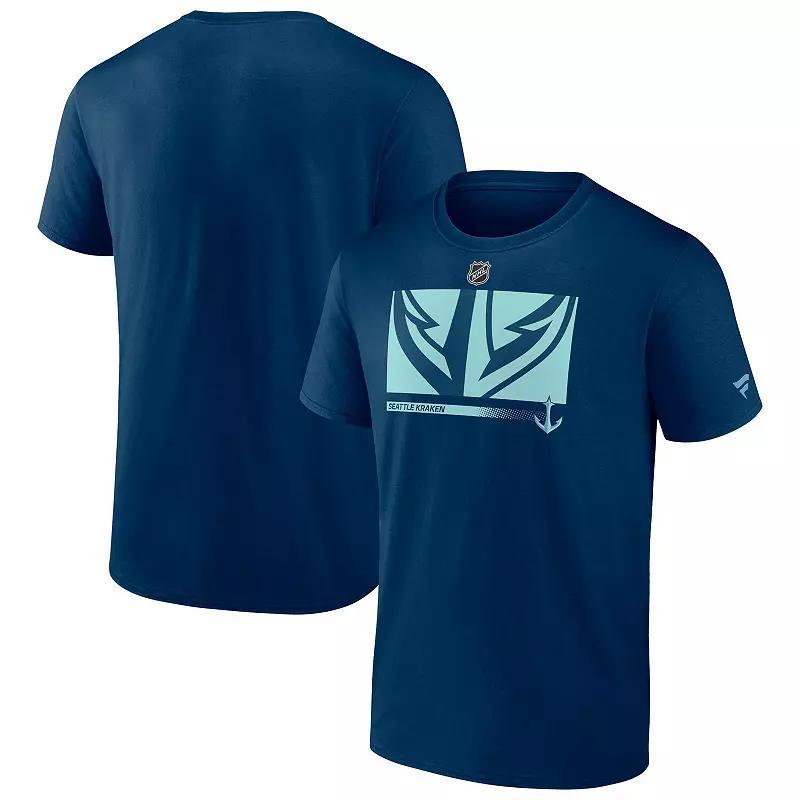 Mens Fanatics Deep Sea Blue Seattle Kraken Authentic Pro Core Collection Secondary T-shirt Product Image