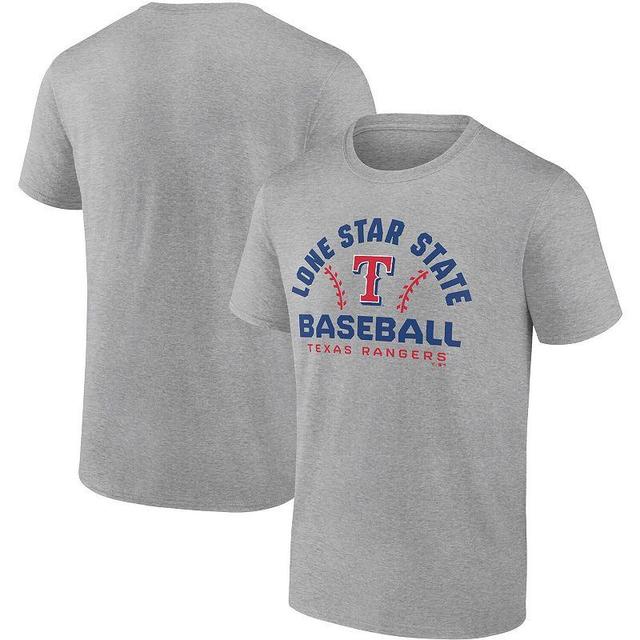 Mens Fanatics Branded Heathered Gray Texas Rangers Iconic Go for Two T-Shirt Grey Product Image