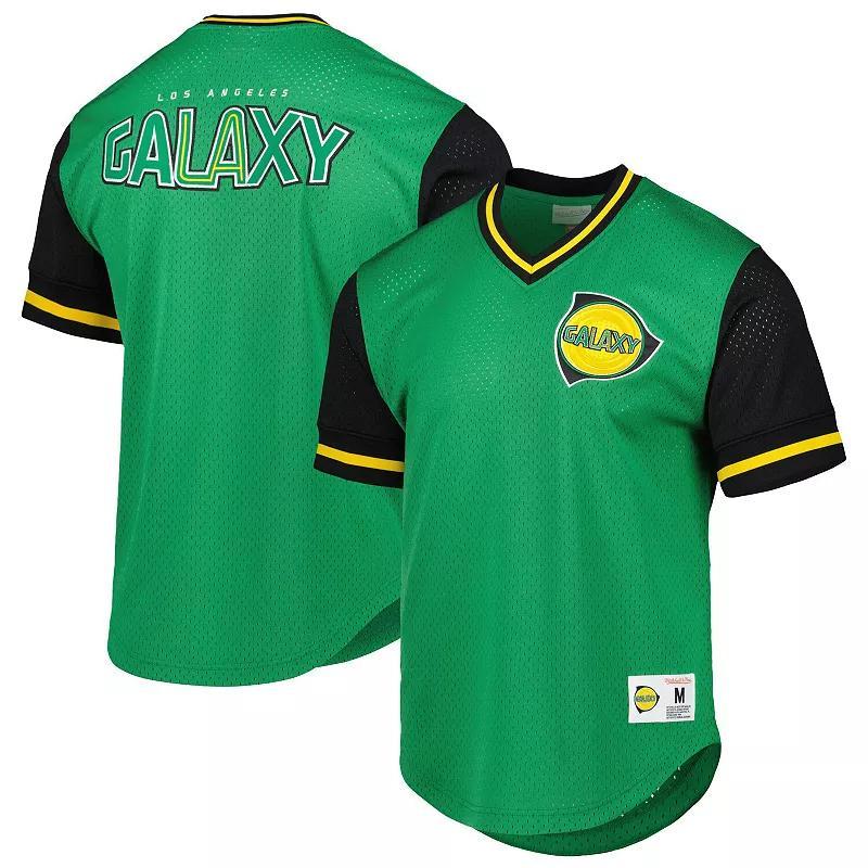 Mens Mitchell & Ness LA Galaxy Mesh V-Neck T-Shirt Product Image