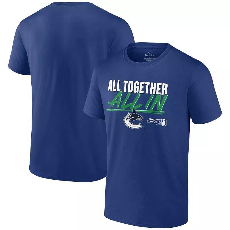 Mens Fanatics Blue Vancouver Canucks 2024 Stanley Cup Playoffs Slogan T-Shirt Product Image