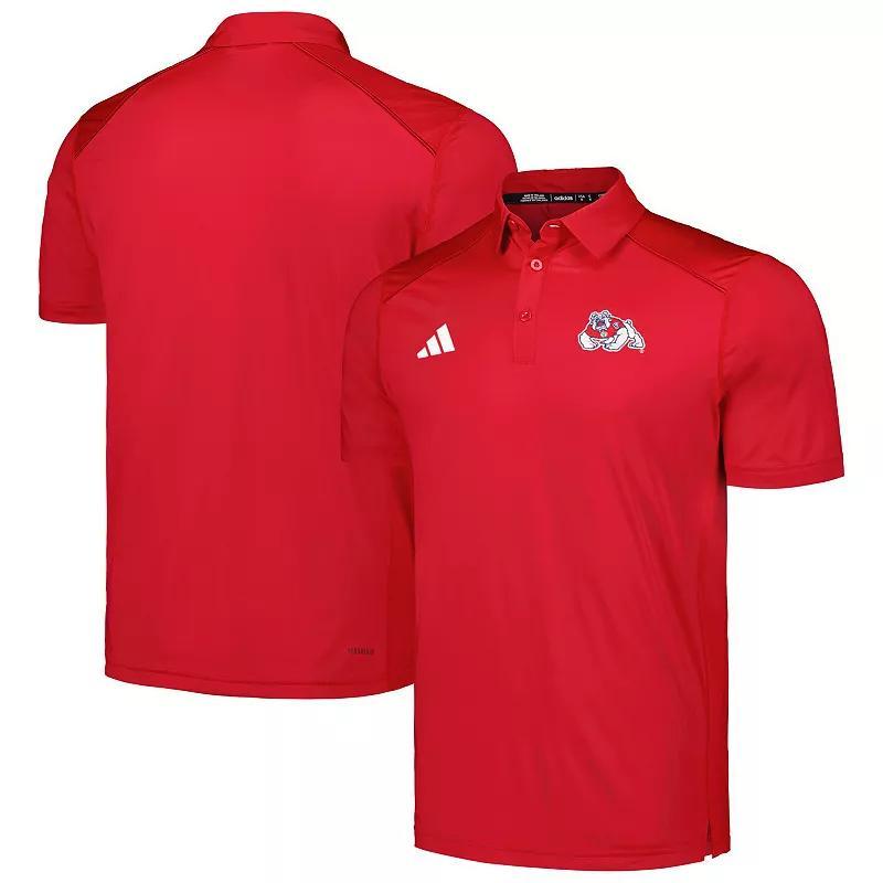 Mens adidas Red Fresno State Bulldogs Classic Aeroready Polo Shirt Product Image