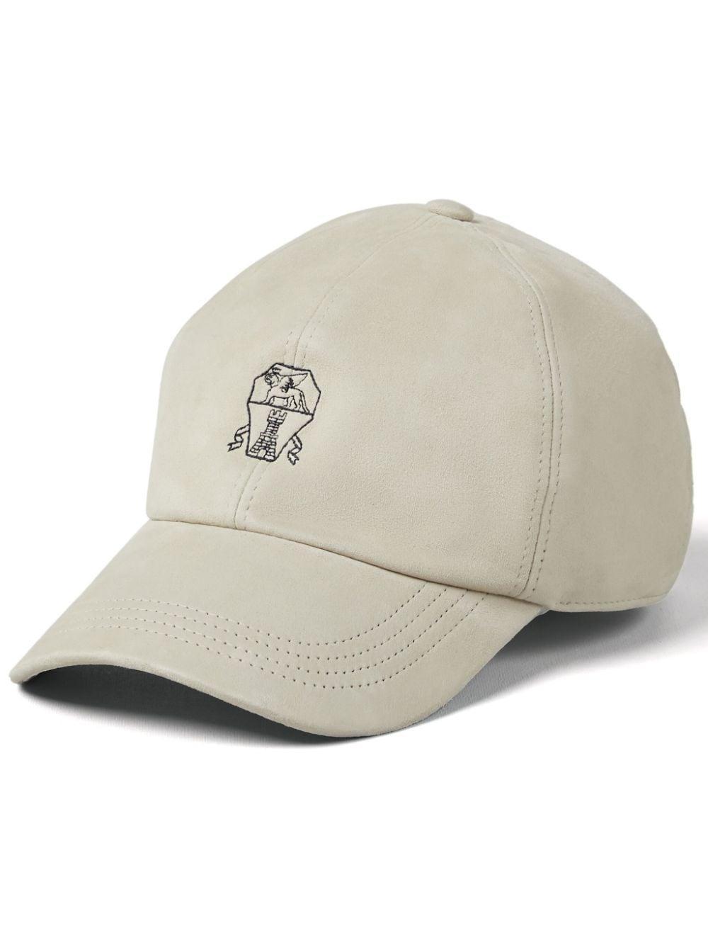 Suede Baseball Cap In Off White Product Image