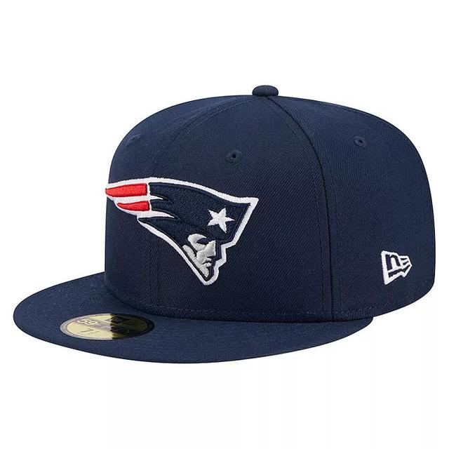 Mens New Era New England Patriots Main 59FIFTY Fitted Hat Blue Product Image