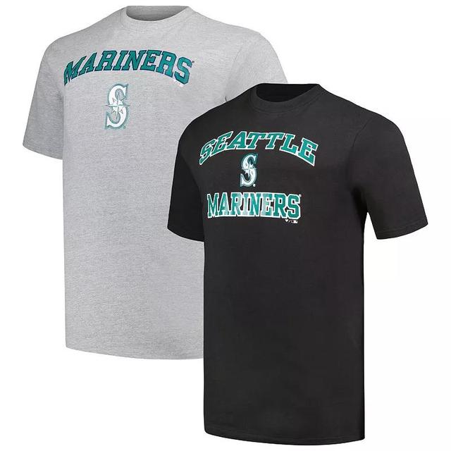 Mens Profile /Heather Gray Seattle Mariners Big & Tall T-Shirt Combo Pack Product Image