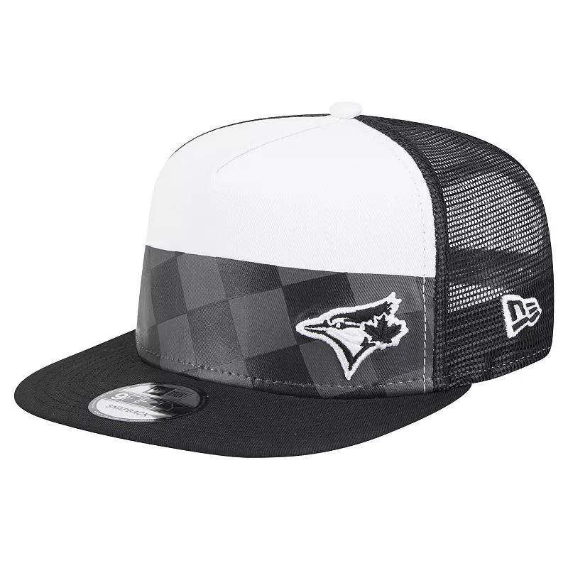 Mens New Era Black Toronto Blue Jays Checkmate Trucker 9FIFTY Snapback Hat Product Image