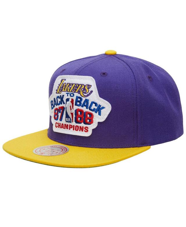 Mens Mitchell & Ness Purple Los Angeles Lakers Hardwood Classics 1987/88 Back-to-Back Nba Champions Snapback Hat - Purple Product Image