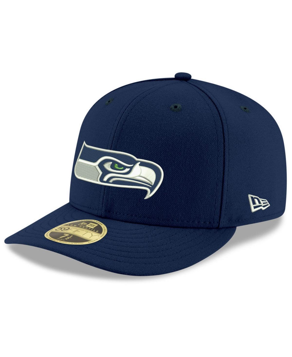 Mens New Era Navy Seattle Seahawks Omaha Low Profile 59FIFTY Structured Hat Blue Product Image