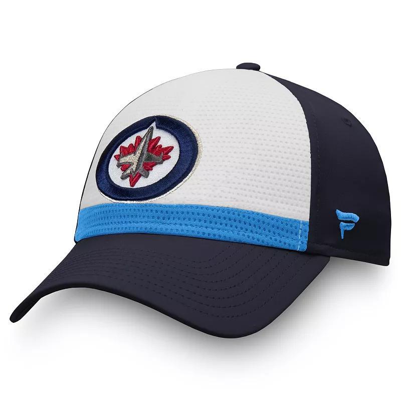 Mens Fanatics Branded White/Navy Winnipeg Jets Breakaway Current Jersey Flex Hat Product Image