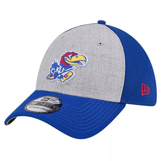 Mens New Era Heather Gray/Royal Kansas Jayhawks Two-Tone 39THIRTY Flex Hat Product Image