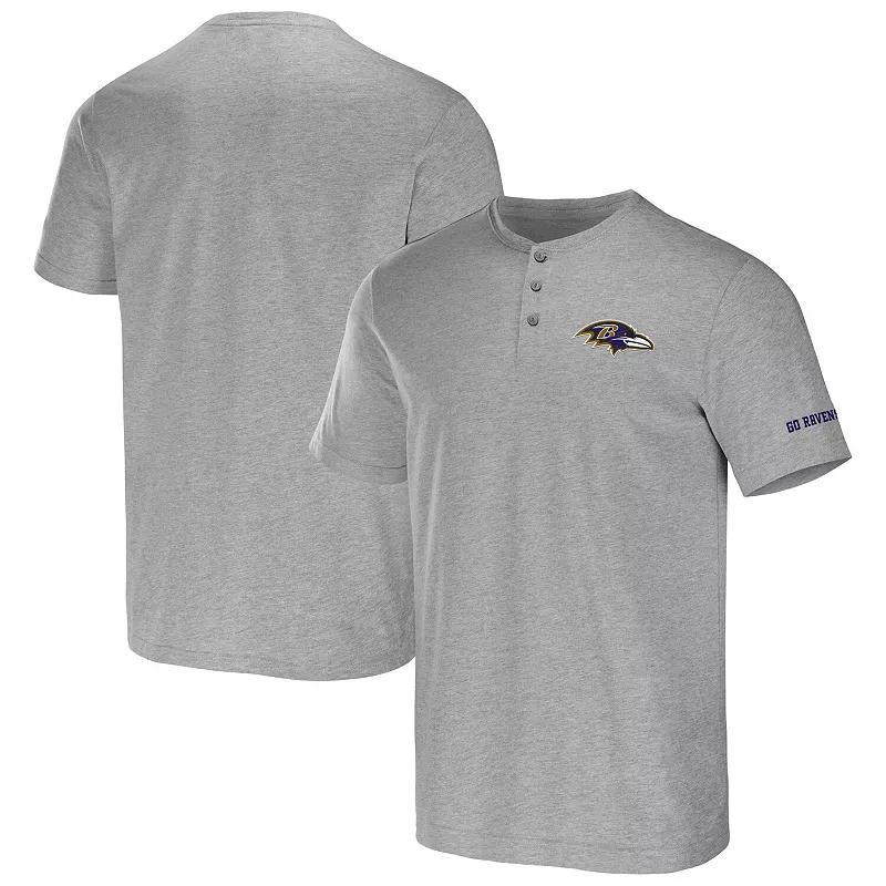 Mens NFL x Darius Rucker Collection by Fanatics Heather Gray Baltimore Ravens Henley T-Shirt Product Image