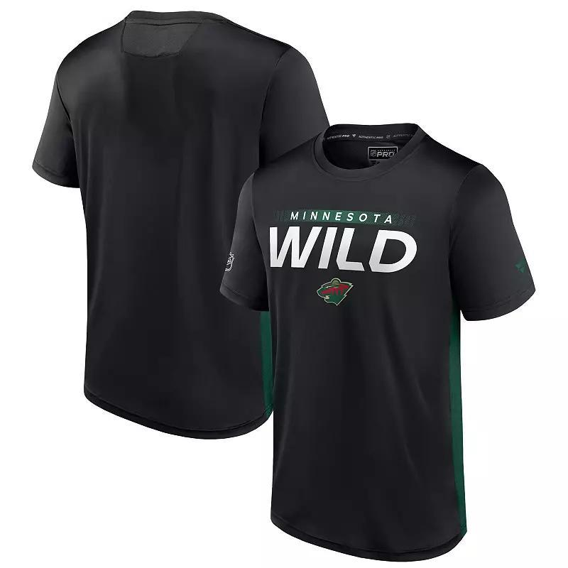 Mens Fanatics Branded /Green Minnesota Wild Authentic Pro Rink Tech T-Shirt Product Image