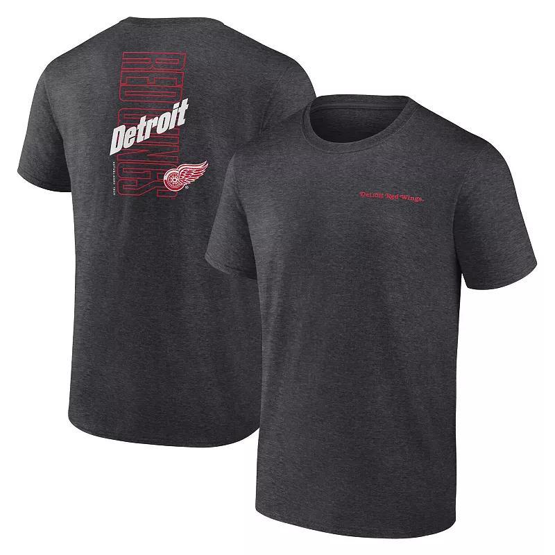 Mens Fanatics Branded Heather Charcoal Detroit Red Wings Backbone T-Shirt Product Image