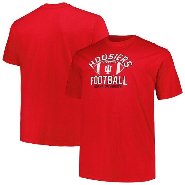 Mens Champion Crimson Indiana Hoosiers Big & Tall Football Helmet T-Shirt Product Image