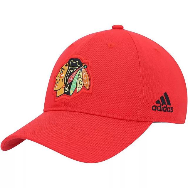 Mens adidas Chicago Blackhawks Primary Logo Slouch Adjustable Hat Product Image