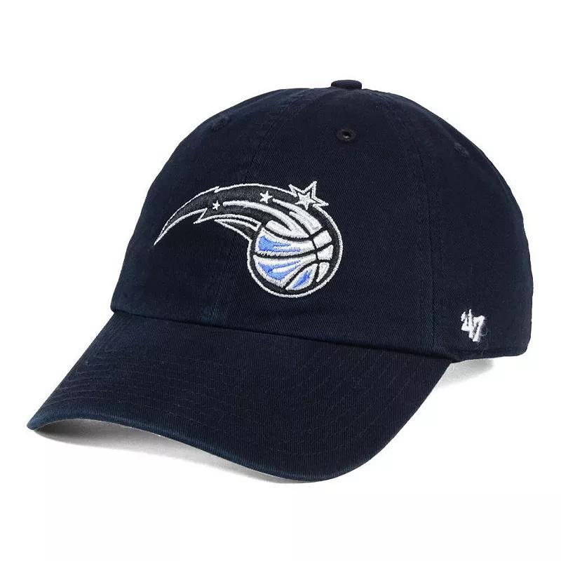 Mens 47 Black Orlando Magic Team Logo Clean Up Adjustable Hat Product Image