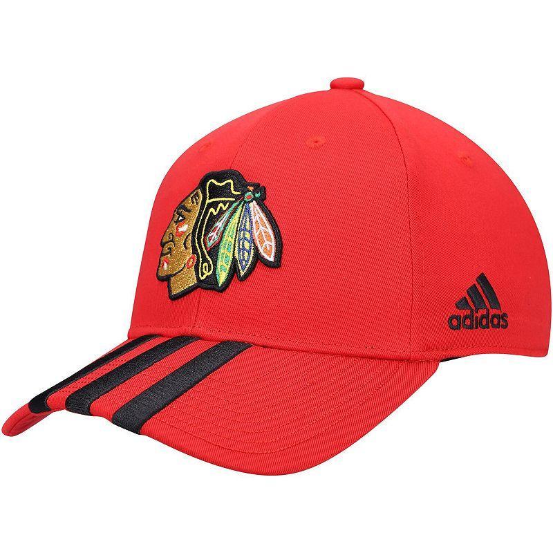 Mens adidas Chicago Blackhawks Locker Room Three Stripe Adjustable Hat Product Image