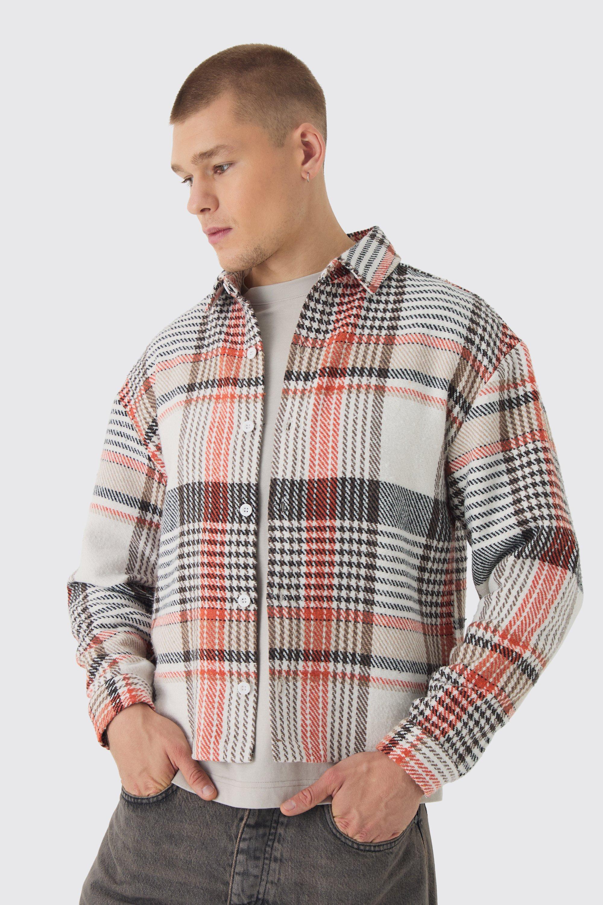 Oversized Plaid Long Sleeve Shirt | boohooMAN USA Product Image