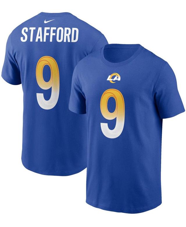 Mens Matthew Stafford Royal Los Angeles Rams Name and Number T-shirt Product Image