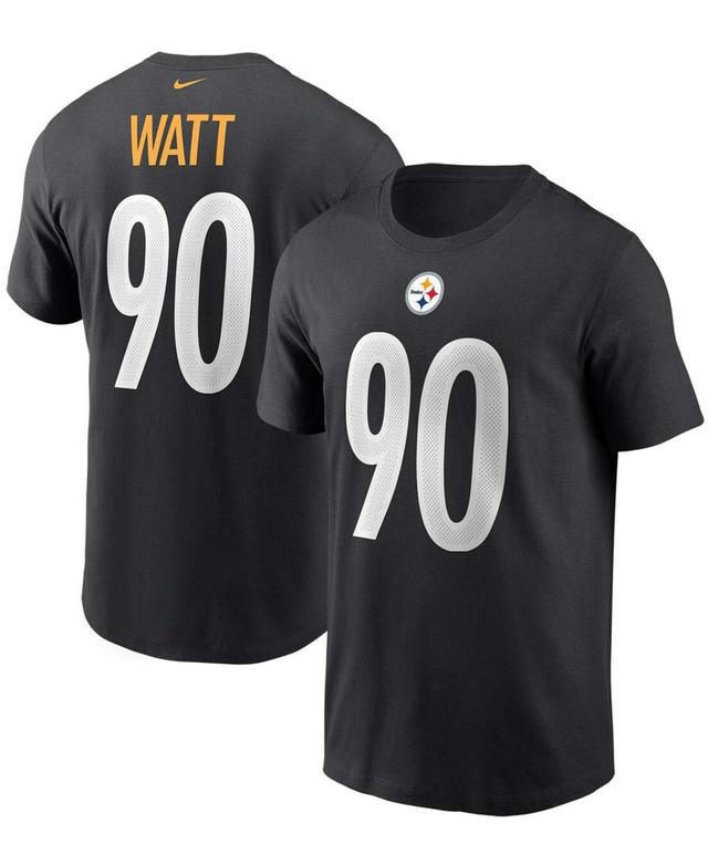 Mens T.j. Watt Black Pittsburgh Steelers Name and Number T-shirt Product Image