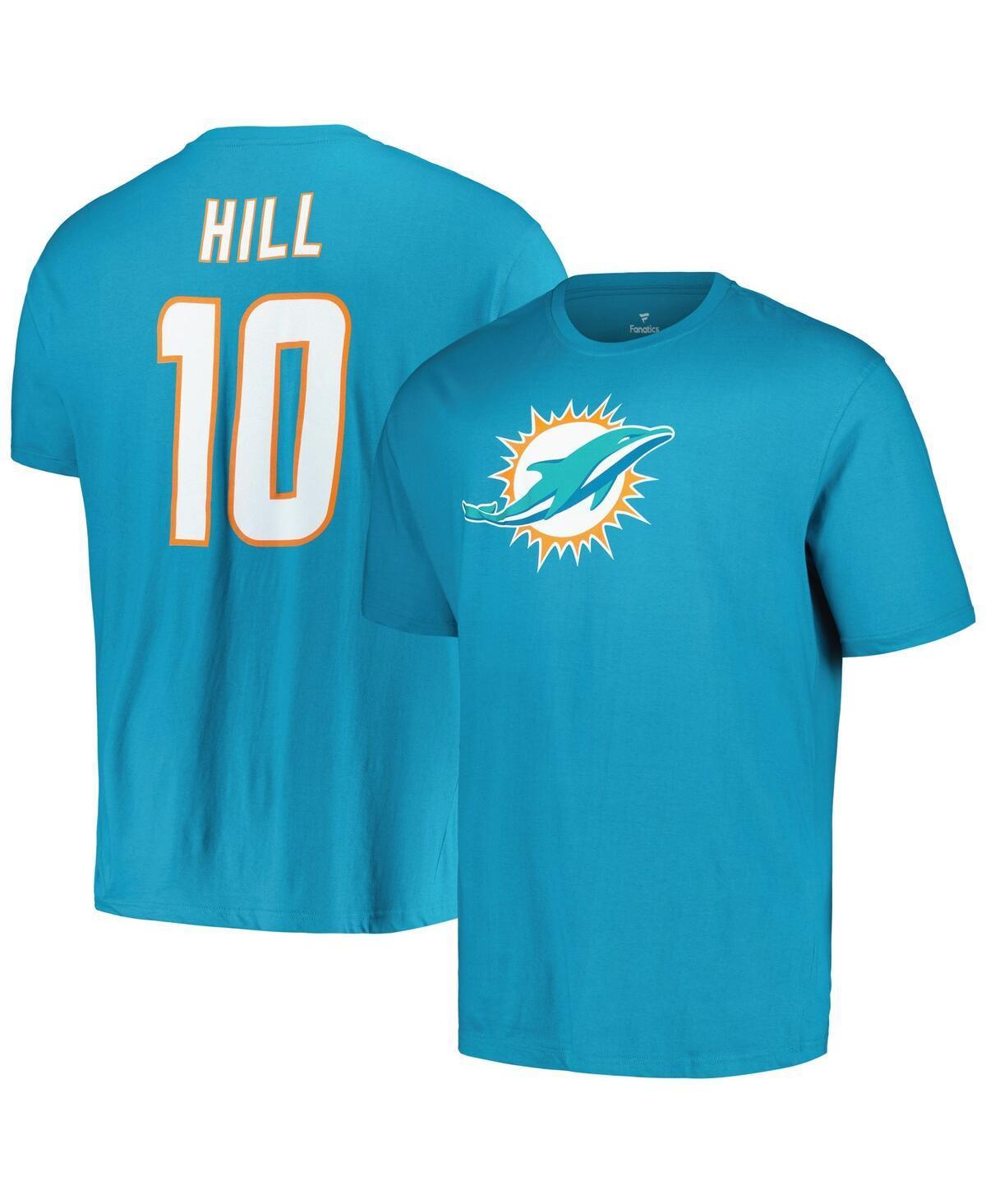 Mens Fanatics Branded Tyreek Hill Aqua Miami Dolphins Big & Tall Player Name & Number T-Shirt Turquoise A Product Image