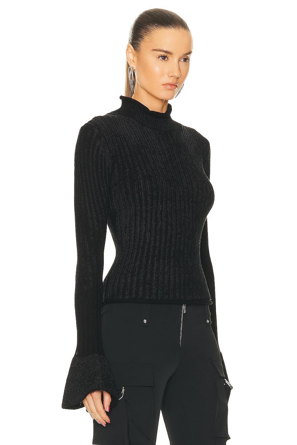 Acne Studios Long Sleeve Knit Top in Black Product Image