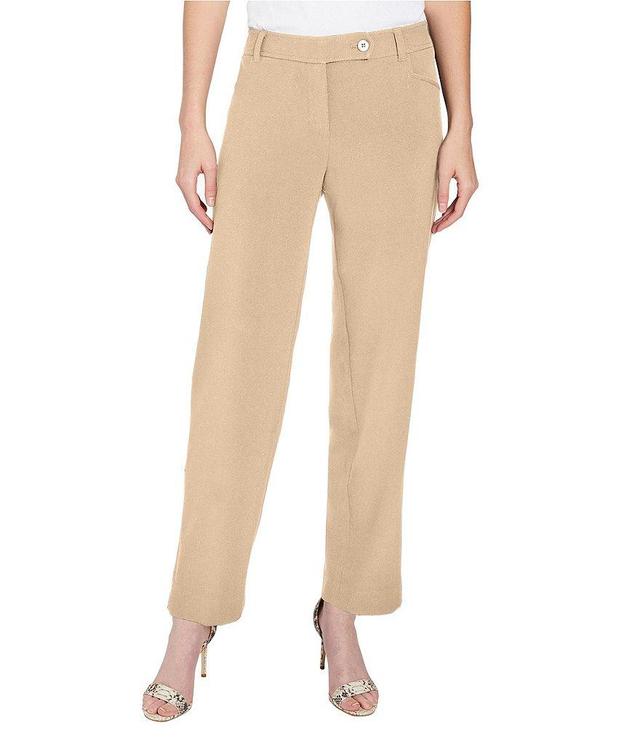 Jones New York Duke Stretch Solid Woven Slim Straight Leg Ankle Pants Product Image