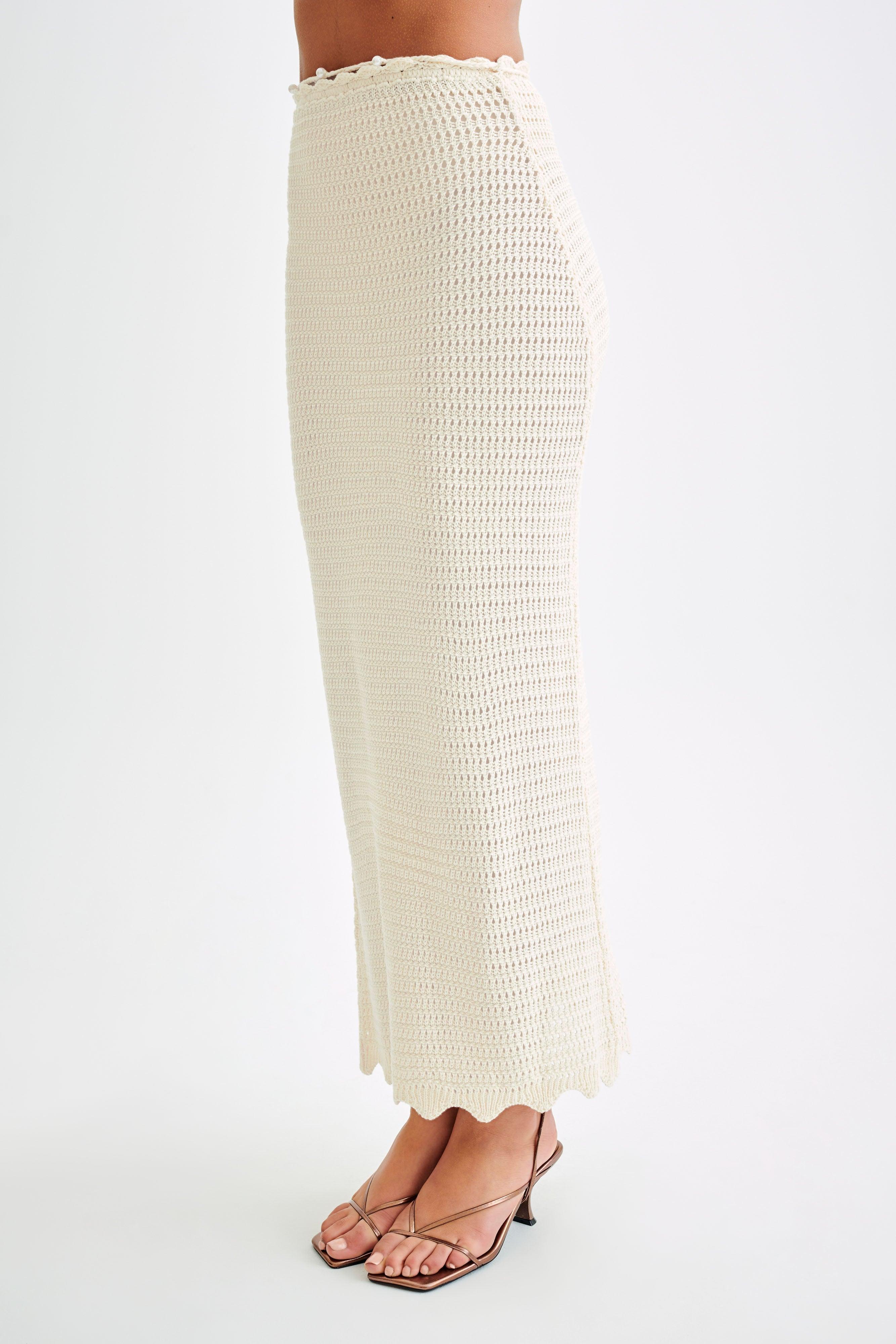 Kira Knit Maxi Skirt - Buttercream Product Image