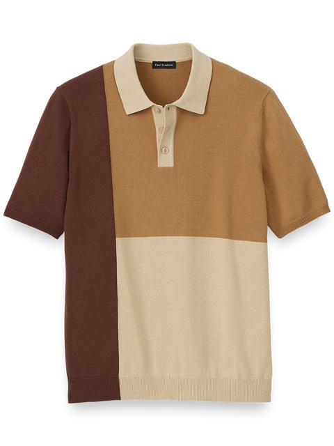 Cotton Three Button Polo - Brown Product Image