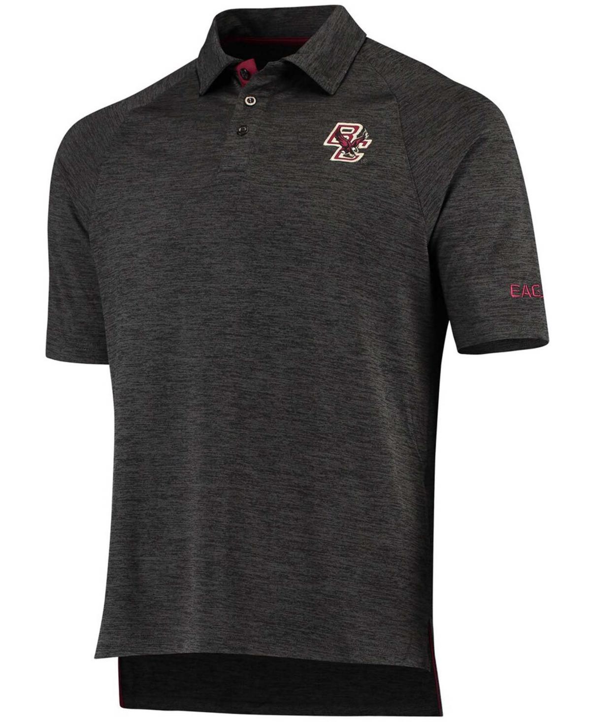 Mens Heathered Black Boston College Eagles Down Swing Polo Product Image