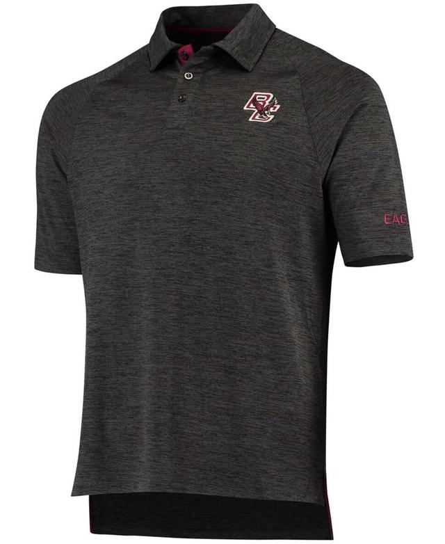 Mens Colosseum Heathered Black Boston College Eagles Down Swing Polo Product Image