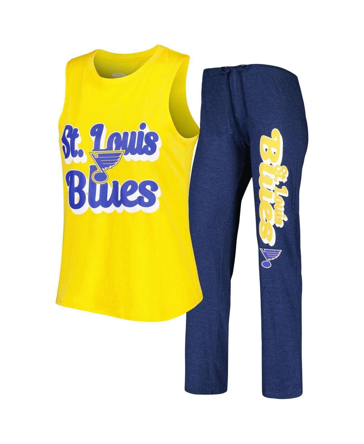 Womens Concepts Sport Gold St. Louis Blues Meter Muscle Tank Top and Pants Sleep Set - Gold Product Image