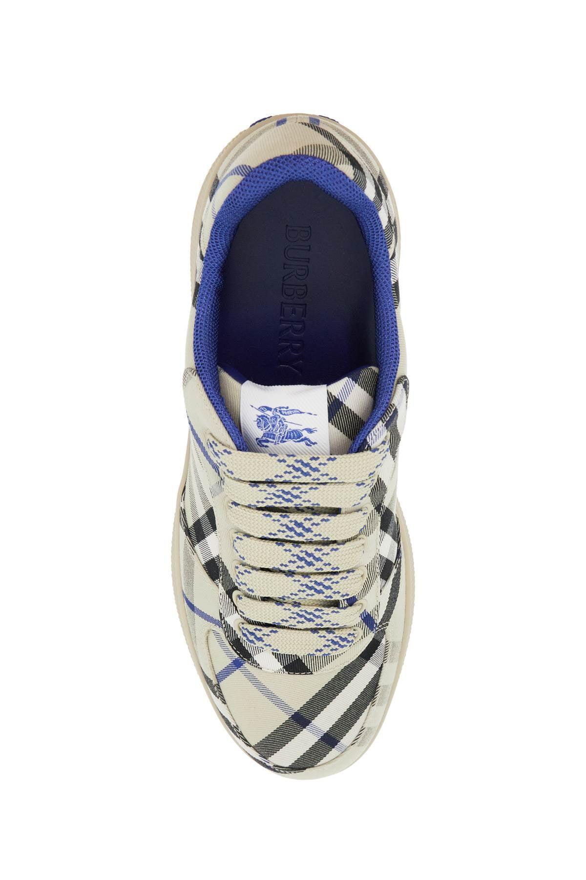 BURBERRY Men's Terrace Check Sneakers In Grigio Product Image