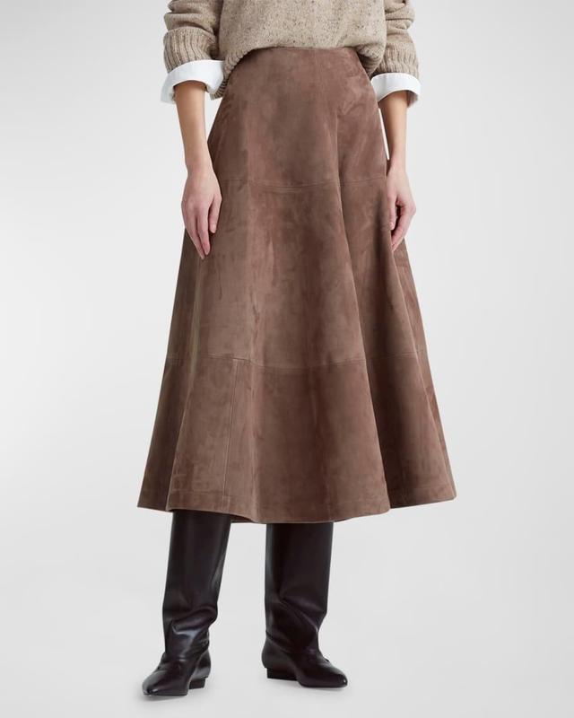 Varda Suede Midi Skirt Product Image