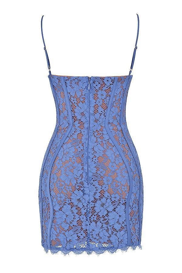 Lala Lavender Lace Mini Dress Product Image