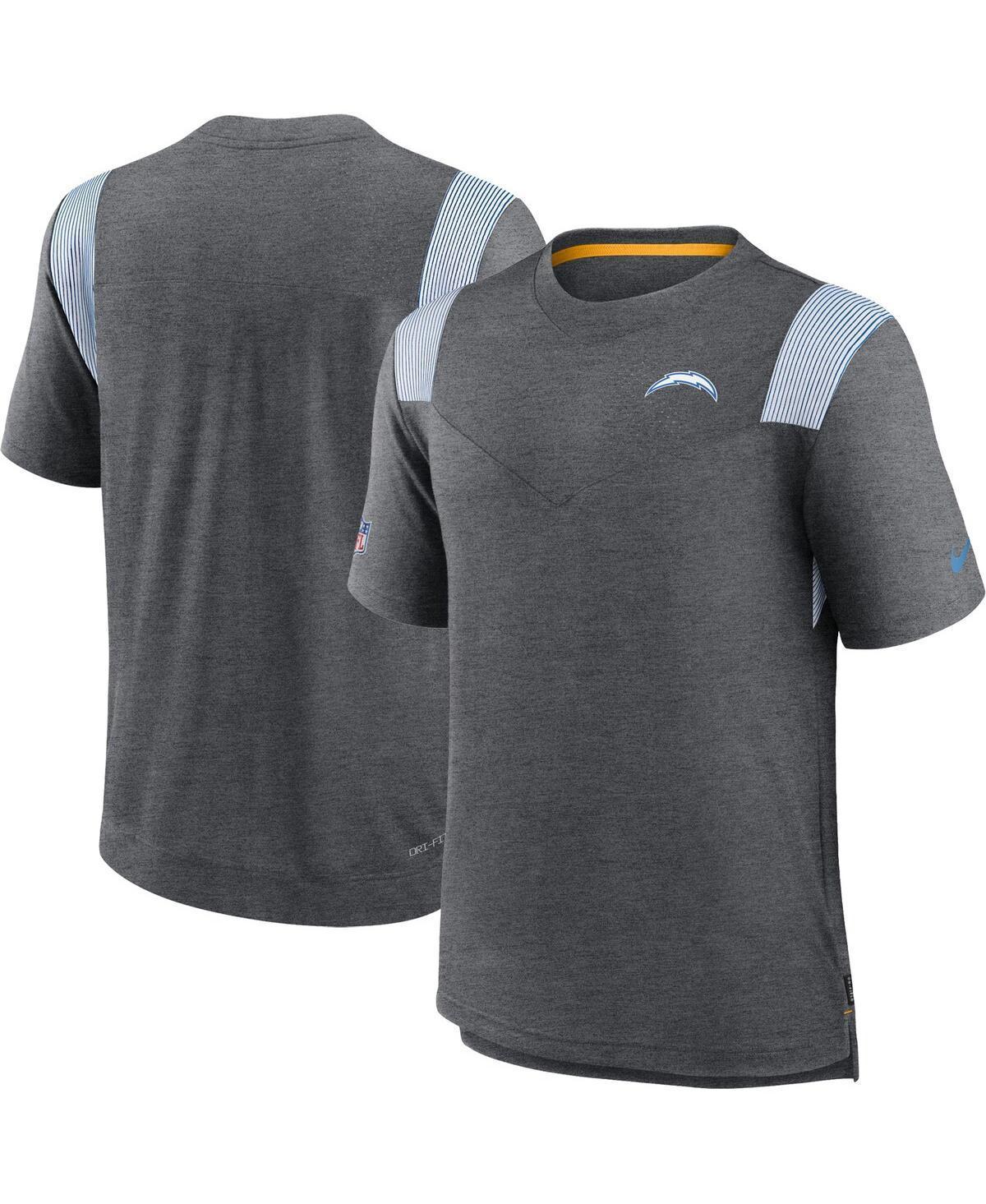 Men's Nike Heather Charcoal Los Angeles Chargers Sideline Tonal Logo Performance Player T-Shirt Product Image